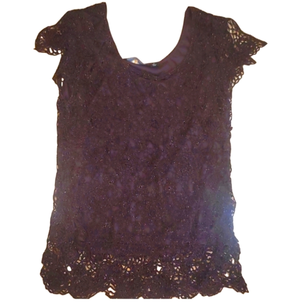 Michelle Nicole Brown Lace  Top